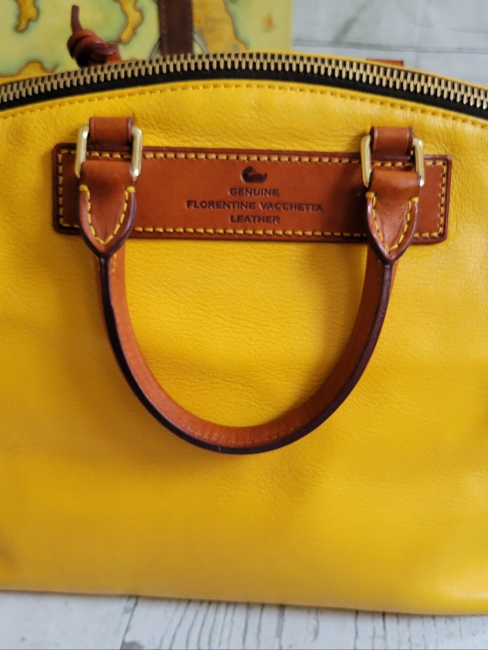 Dooney & Bourke Florentine Vacchetta Leather Satchel Crossbody Bag - Picture 3 of 10